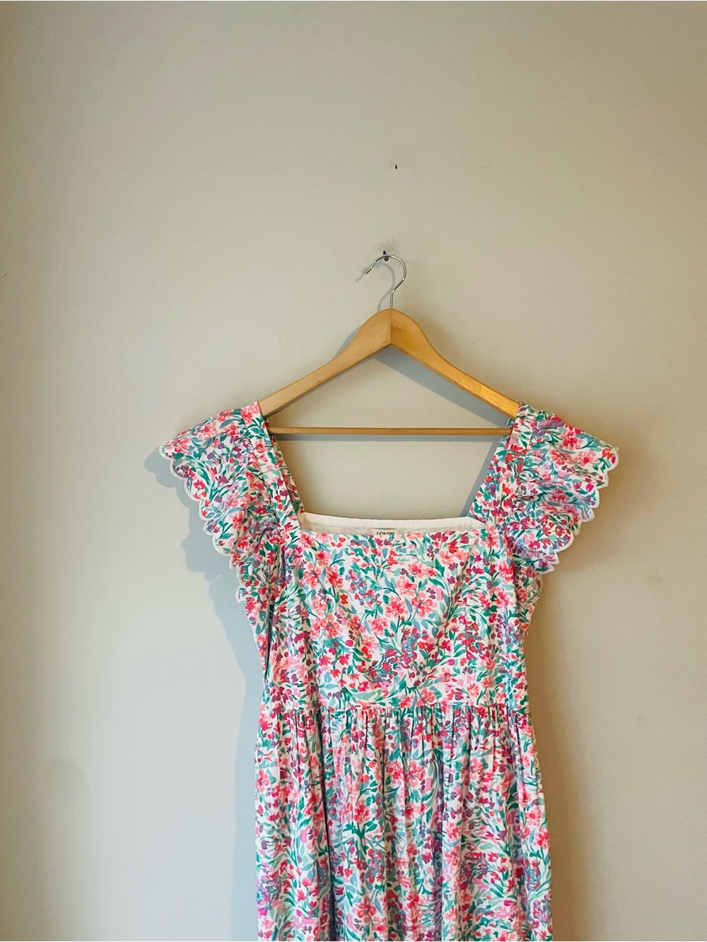 J. Crew Floral Flutter Sleeve Midi Dress - Picture 7 of 9